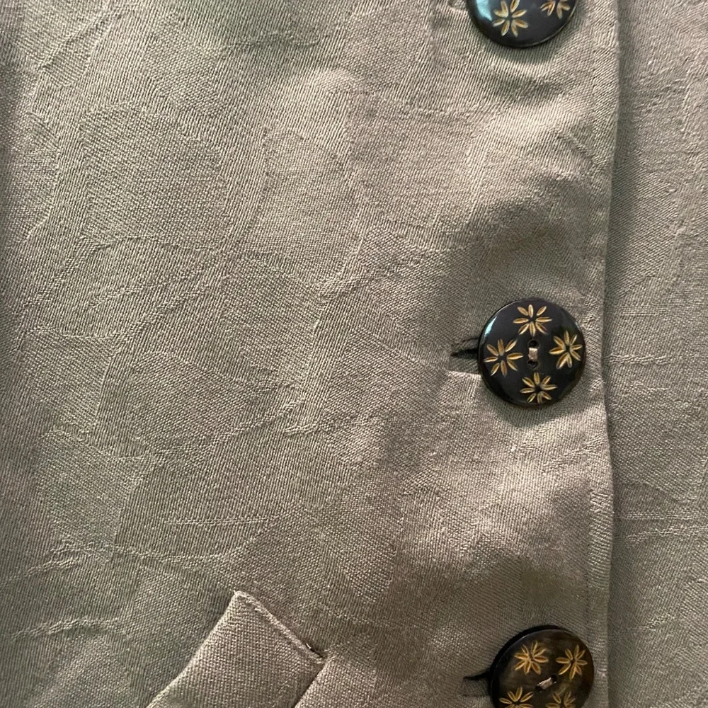 OOAK Handmade Wool, Faux Sherpa, Satin Lined Coat Ginkgo Leaf Patttern Medium - Picture 5 of 9